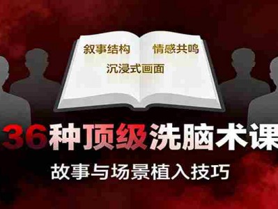 36种顶级洗脑术课：故事数字权威场景催眠等掌握心理操控与认知影响技巧
