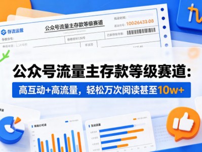 公众号流量主存款等级赛道教程：高互动高流量轻松达成万次阅读