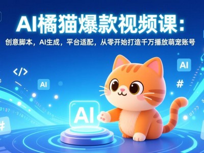 AI橘猫爆款视频课教程：从零开始打造千万播放萌宠账号