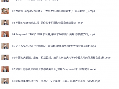 价值399元修图变现课程：10秒修出高点赞照片