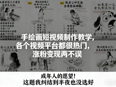 手绘画短视频制作教学 热门平台涨粉盈利教程