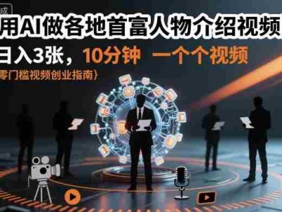 AI制作各地首富人物介绍视频教程，日收益300+，10分钟完成