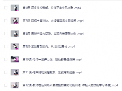 12节在家蜜桃臀训练教程让臀部圆紧翘