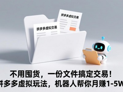 不用囤货一份文件搞定交易拼多多虚拟玩法机器人月盈利1-5万教程