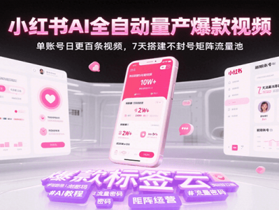 小红书AI全自动量产爆款视频教程